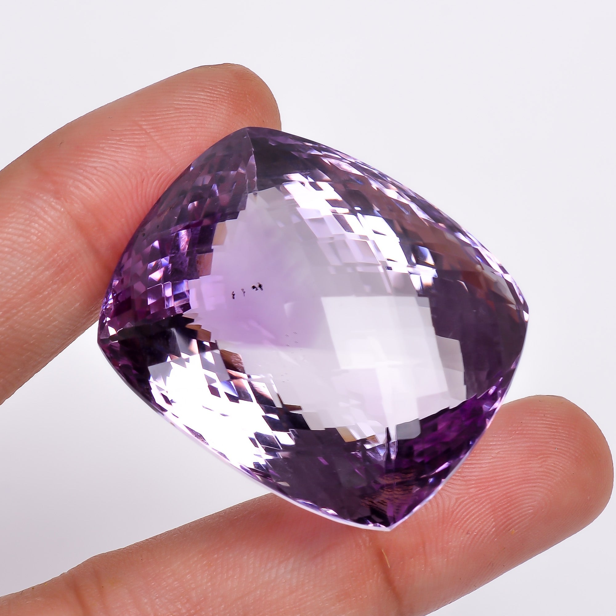 natural pink amethyst radiant shape faceted